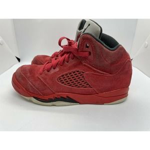 Nike Air Jordan Retro 5 Red Suede black SZ 2Y GS PS Boys  OG 440889-602